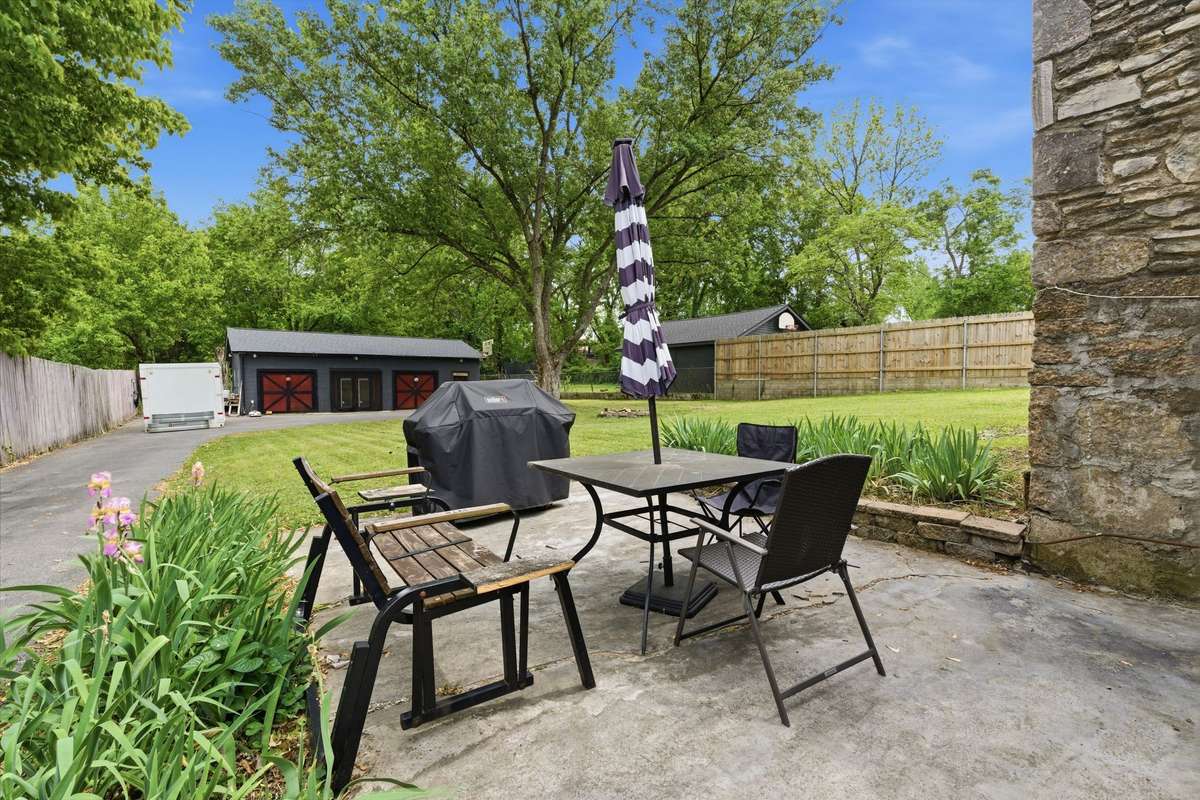 The backyard is big and private.