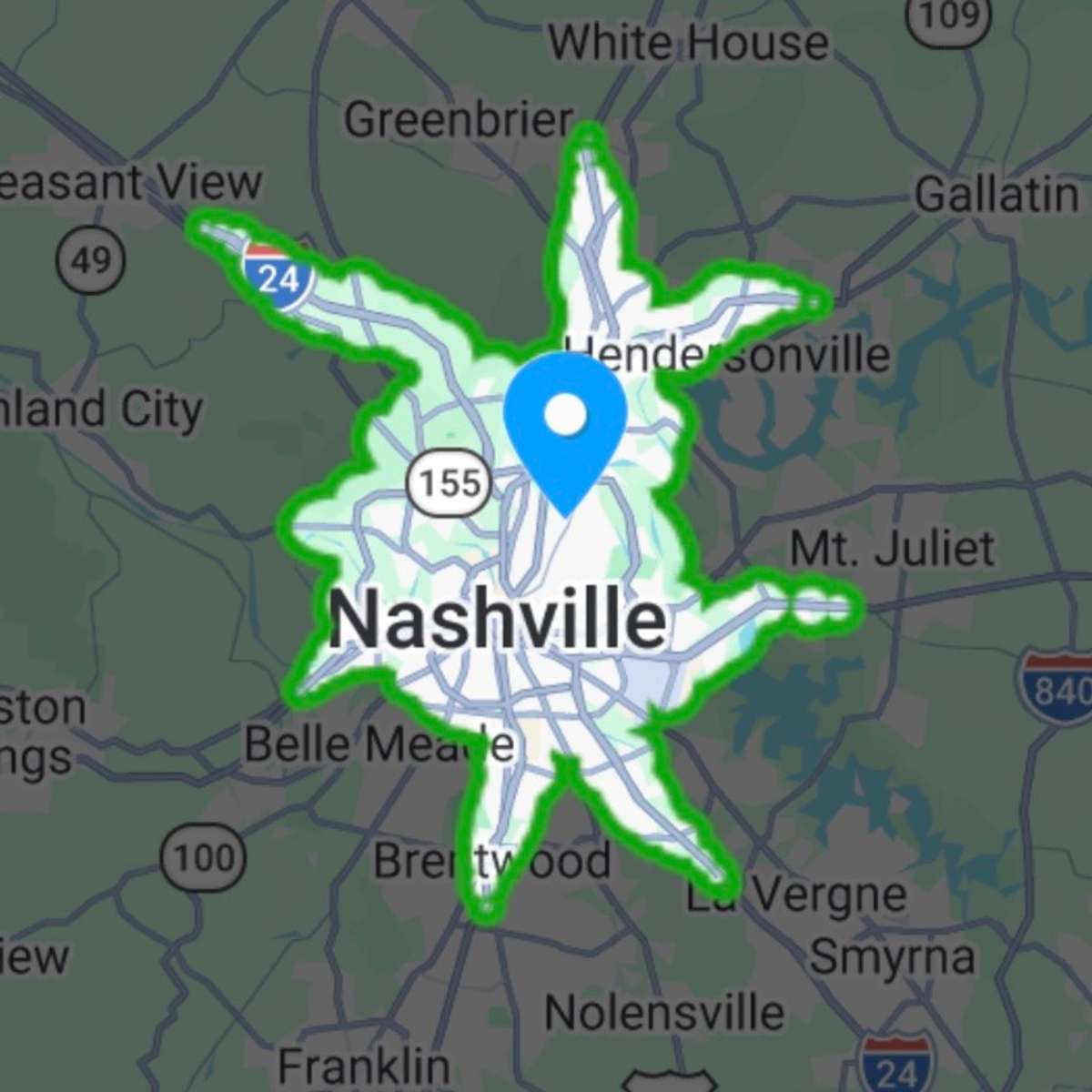 Access all of Nashville within 25 minutes of this location.