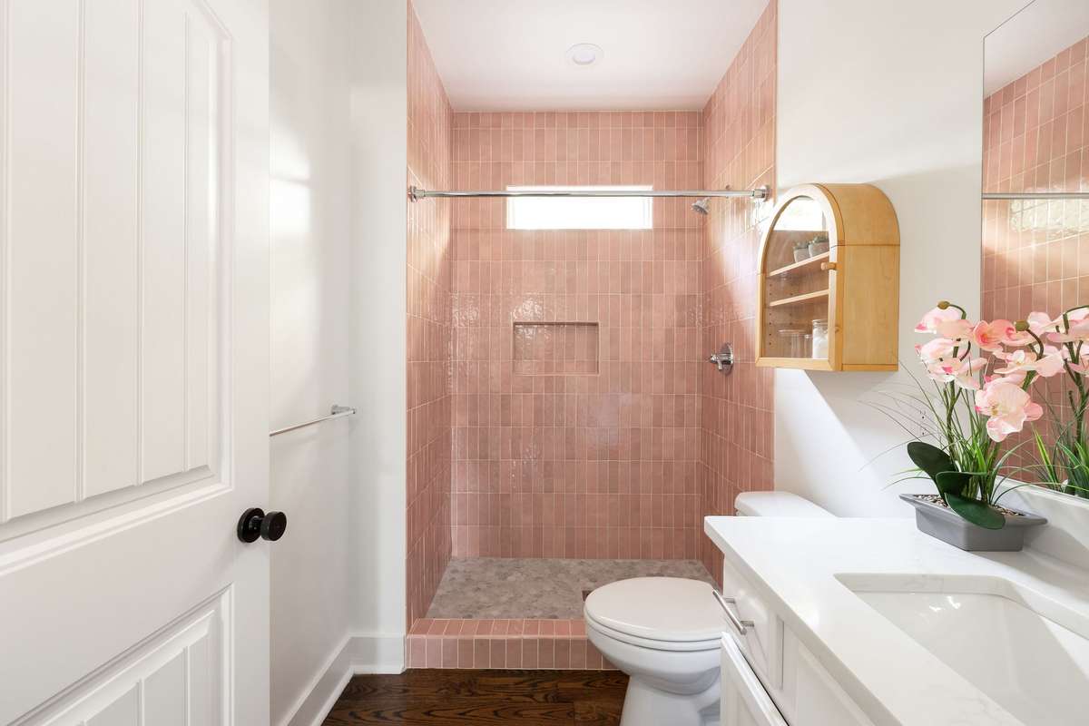 Premium tiled shower with zellige style tile