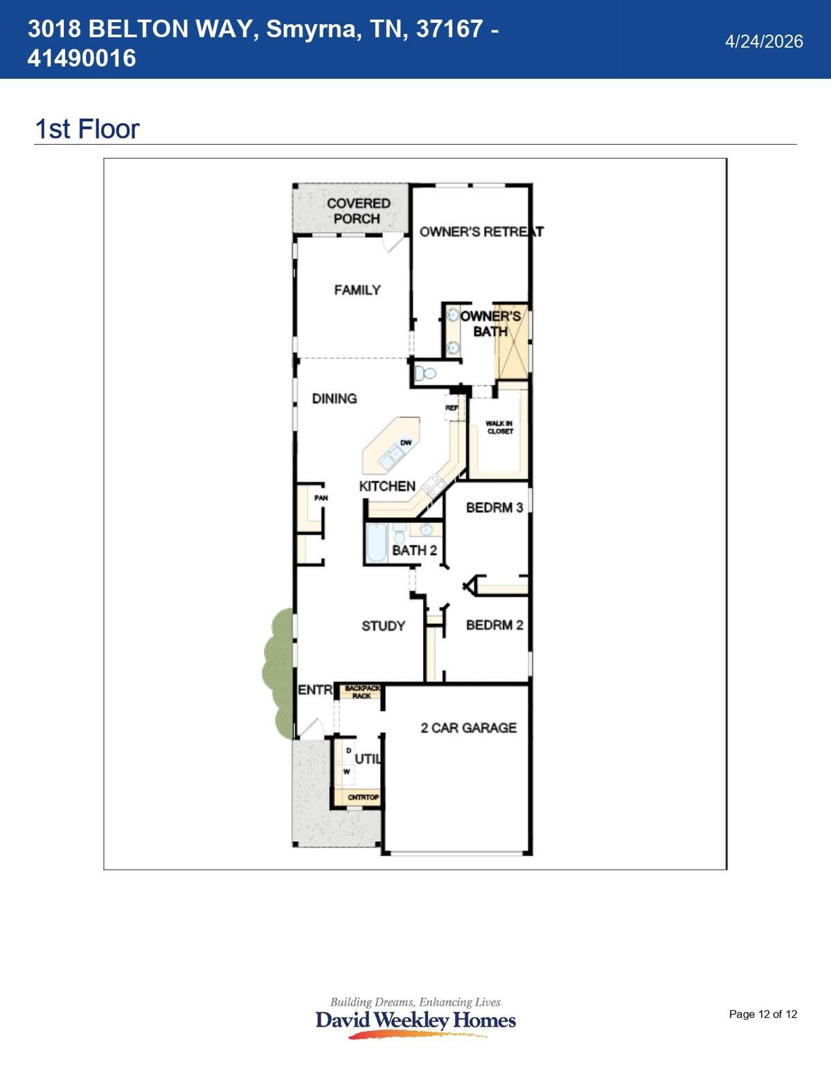 This actual home plan layout