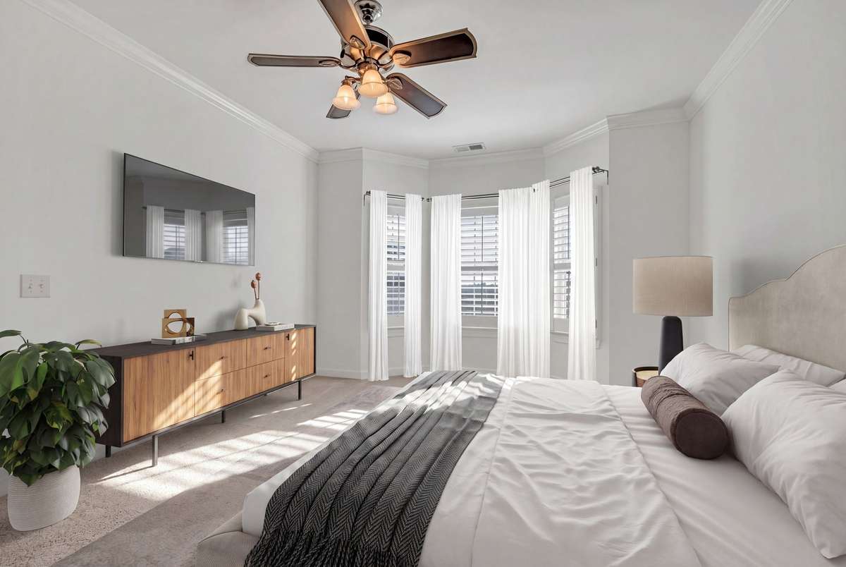 Virtually Staged Primary Bedroom