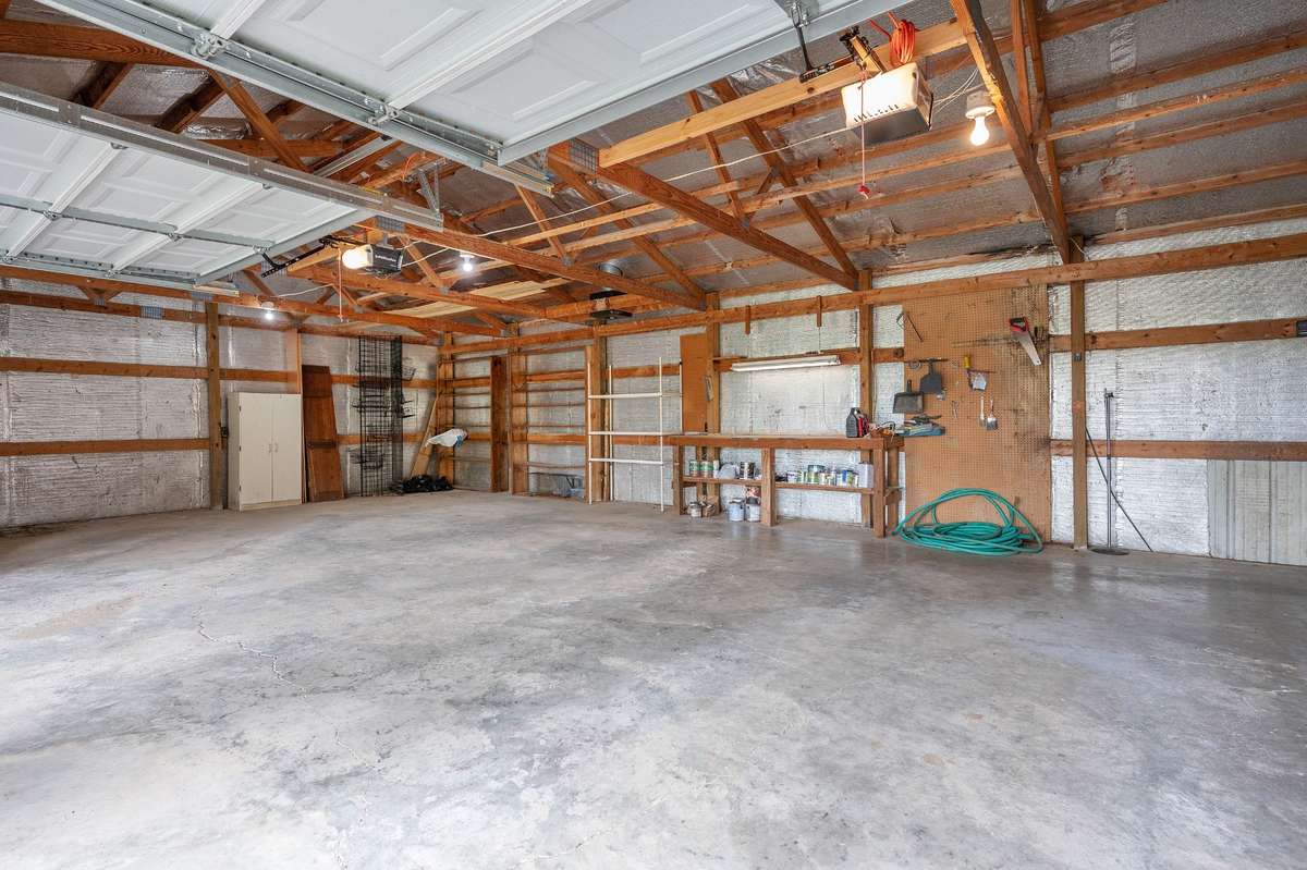 Inside the detached garage/workshop