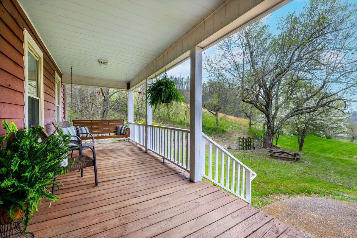 The front porch swing is the perfect place to enjoy the quiet solitude