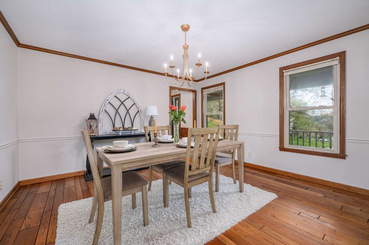 Formal dining room to the left of front entry