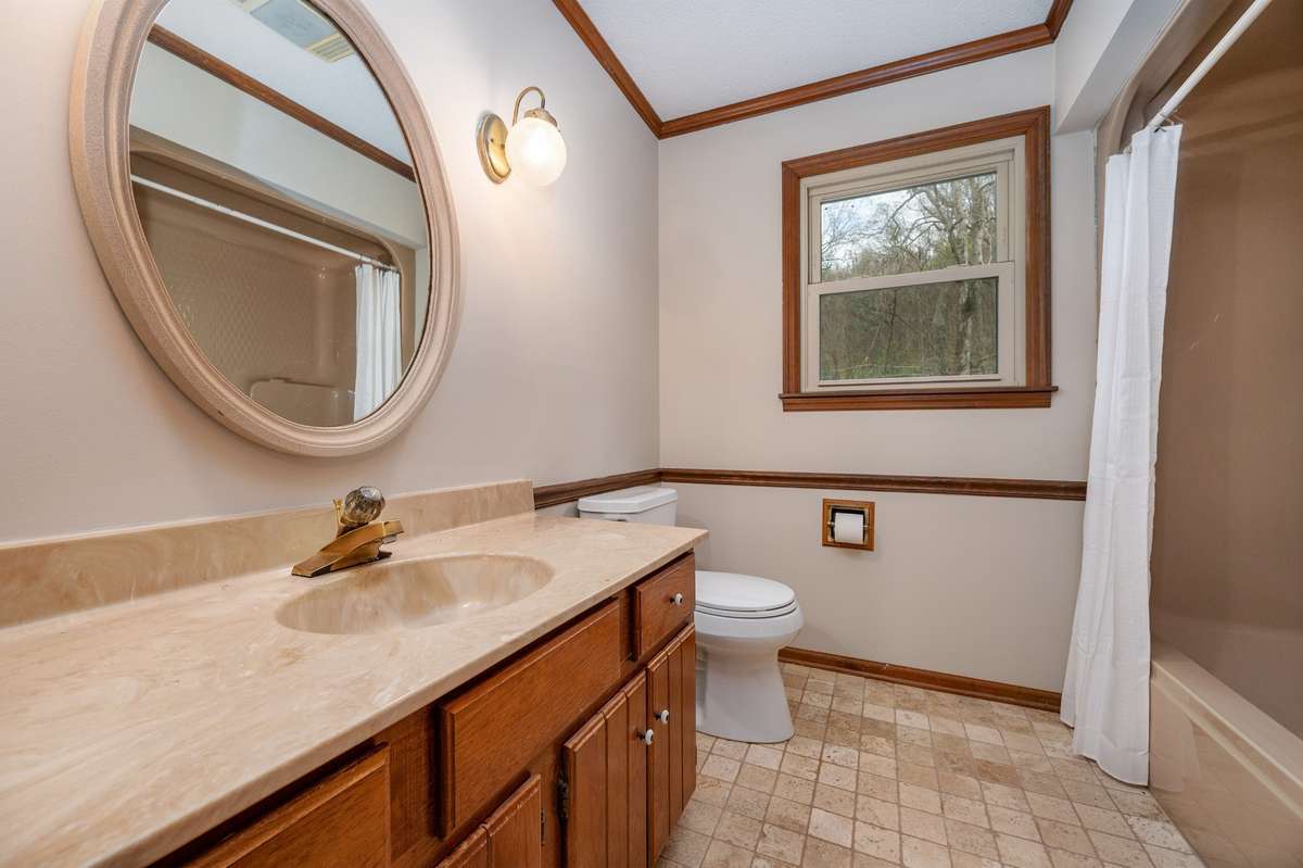 Full bath on second level