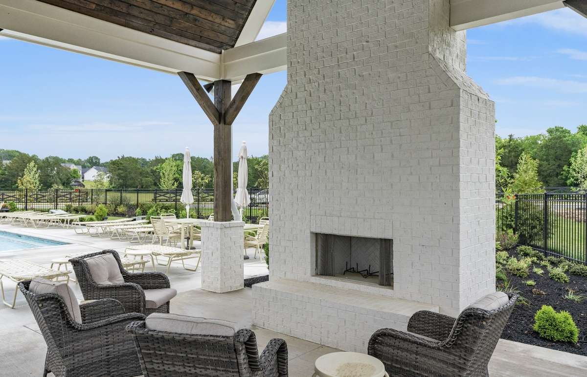 There’s even a fireplace under the pavilion, making it usable beyond just summer days.