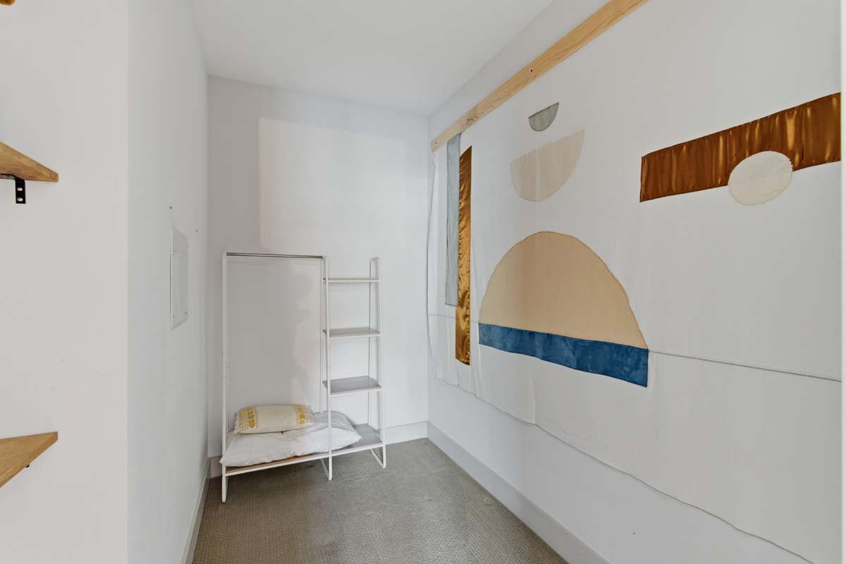 The deep walk-in closet offers a tremendous amount of storage space!