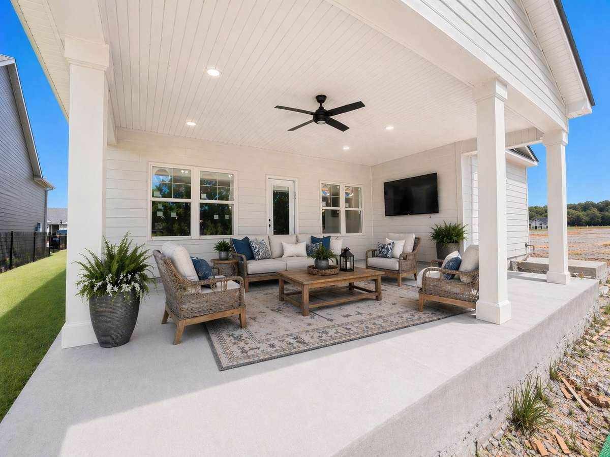 Digitally Enhanced Photo of 24'-8" x 14'-8" Covered Back Porch