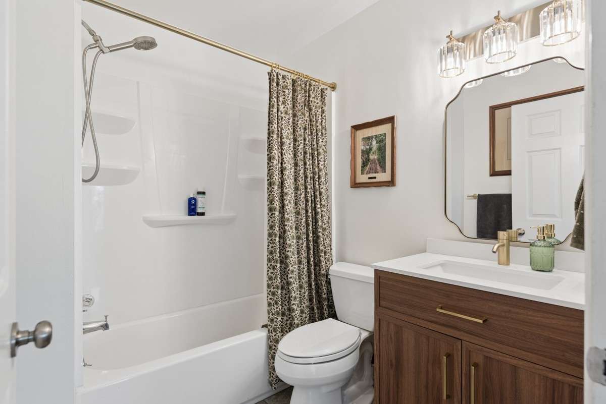 The current owners renovated this bathroom on the main level