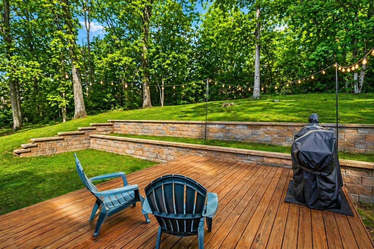 Peaceful backyard setting.