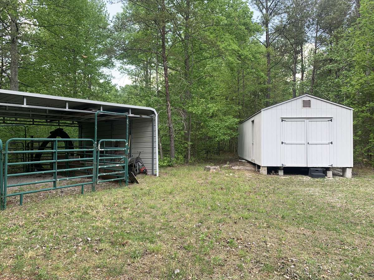 Horse stall and wired storage bldg.