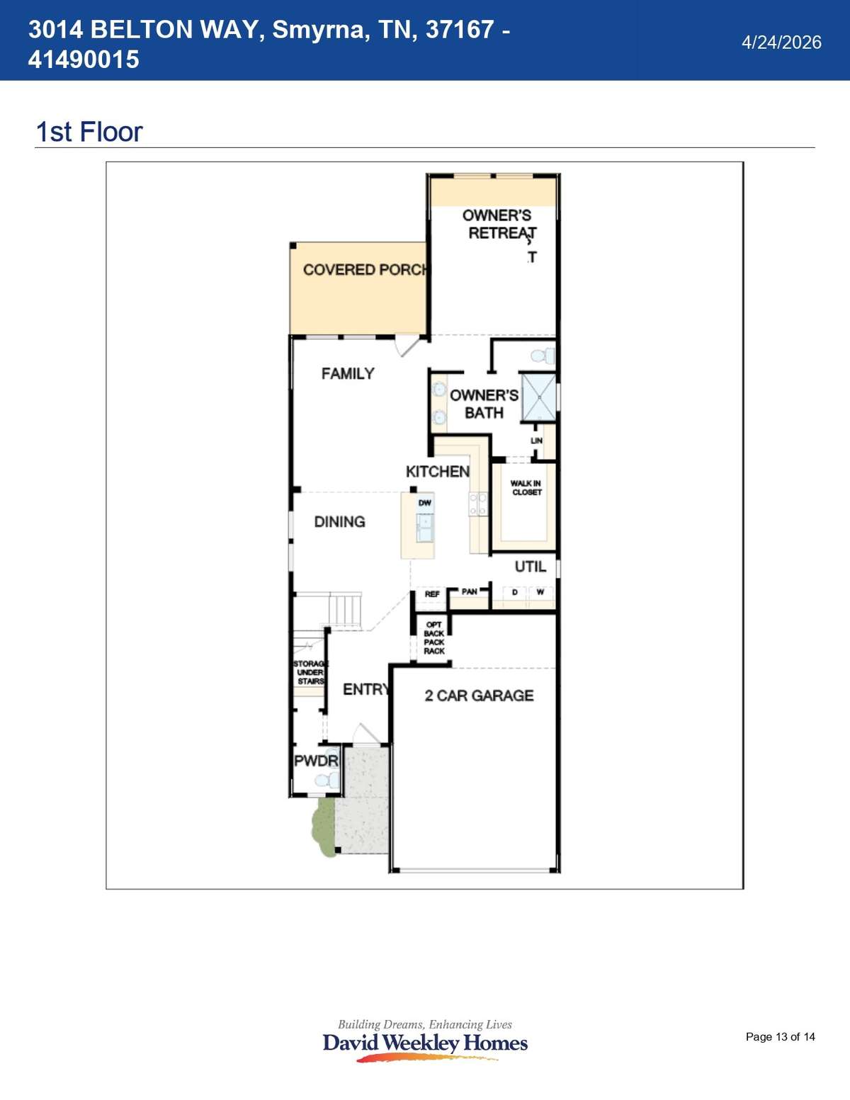 actual layout of this home