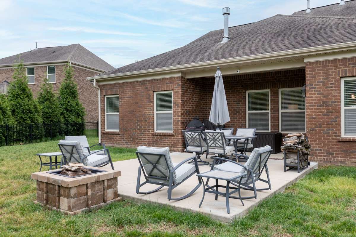 This rear patio is a terrific edition to an already-desirable back yard.