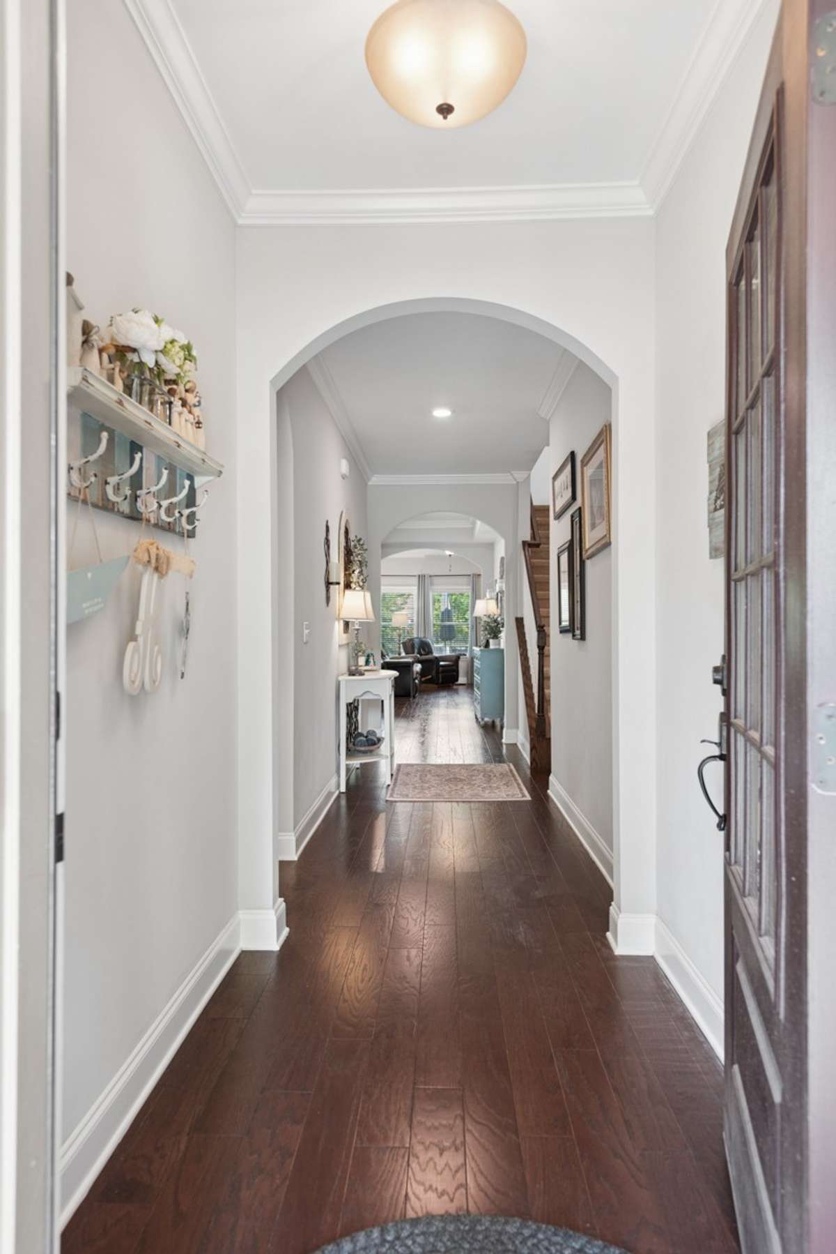 Hardwood floors and light paint colors throughout