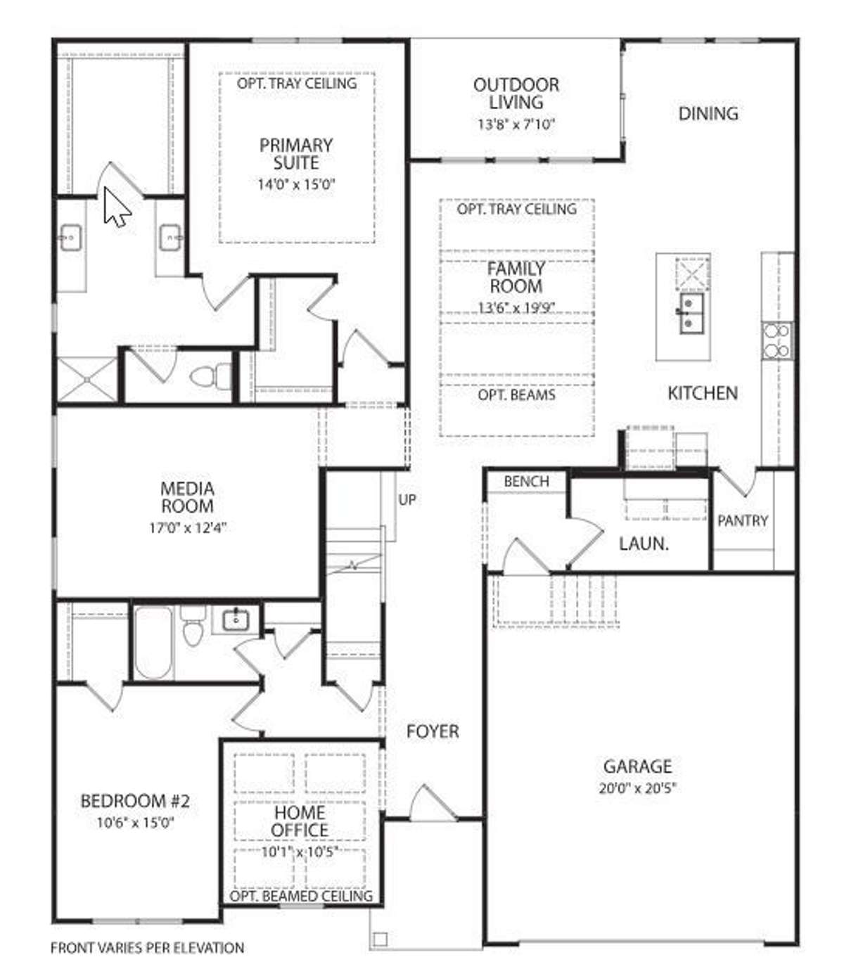 Wellsley First Floor Plan. Home will be Side Entry