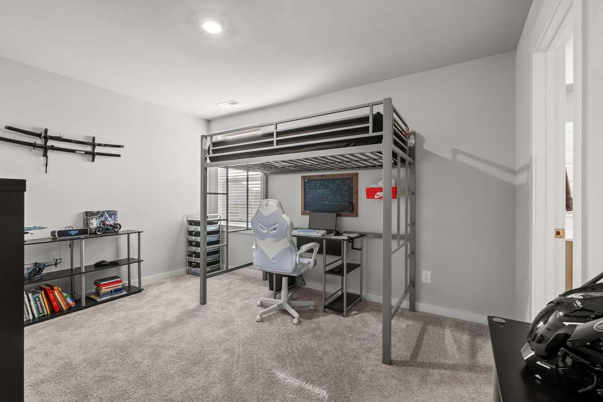 Bedroom 2. Door to the right leads to the Jack and Jill bath.