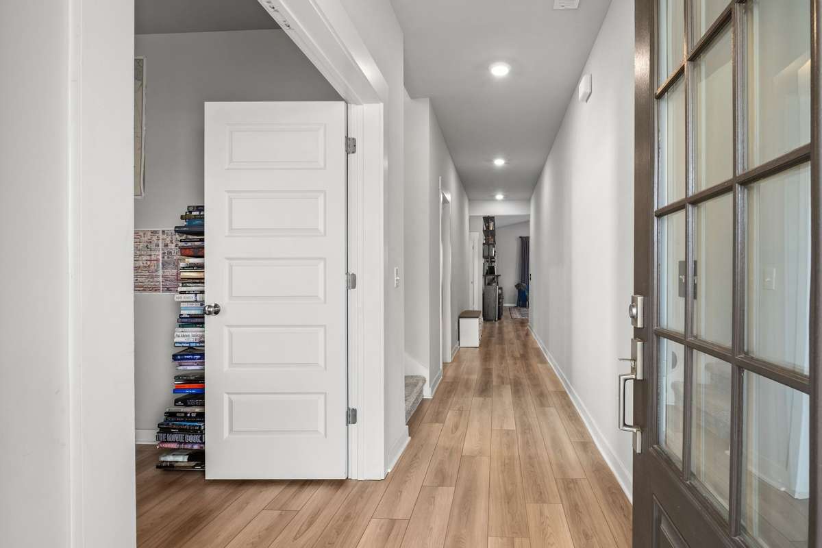 As you enter the home, the office space is immediately on your left.