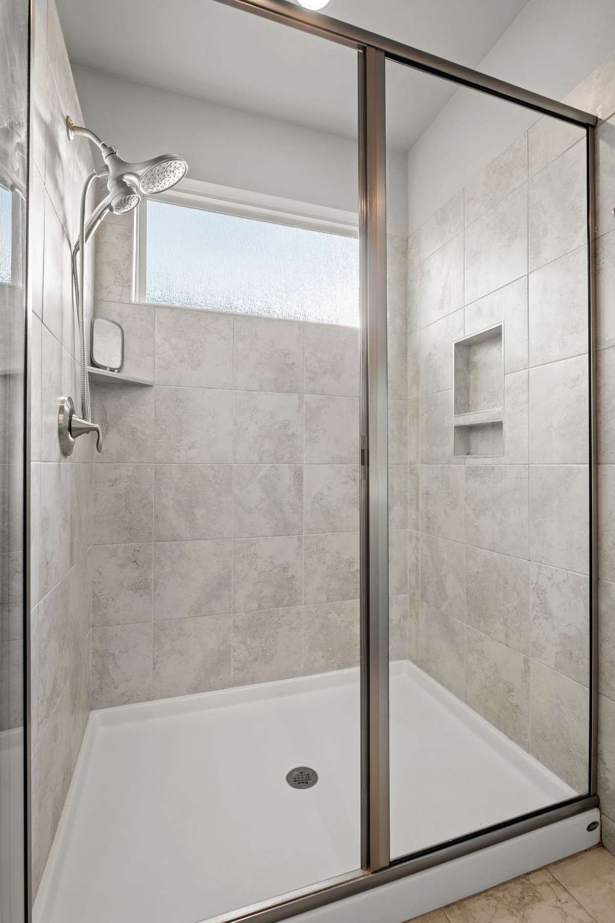 Tile shower.