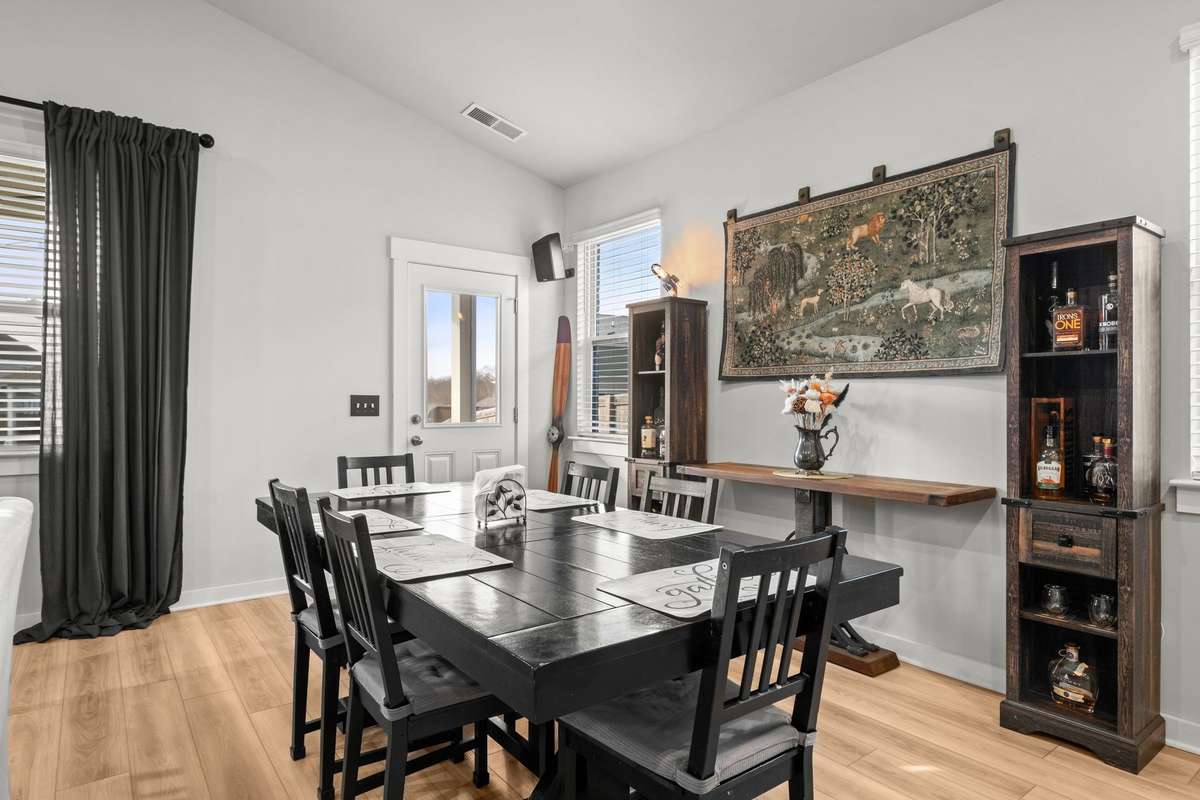The dining area could accomodate an even larger table.