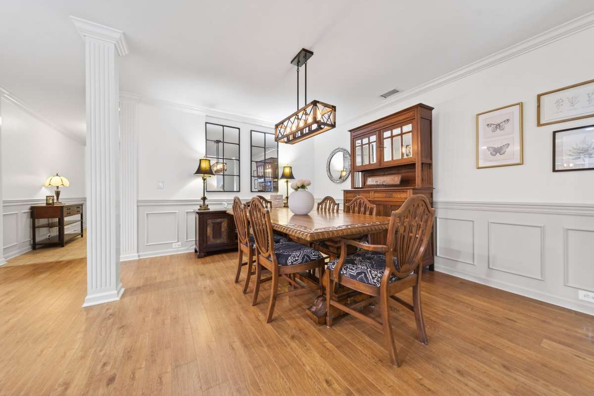 Detailed wainscoting adds style and class.