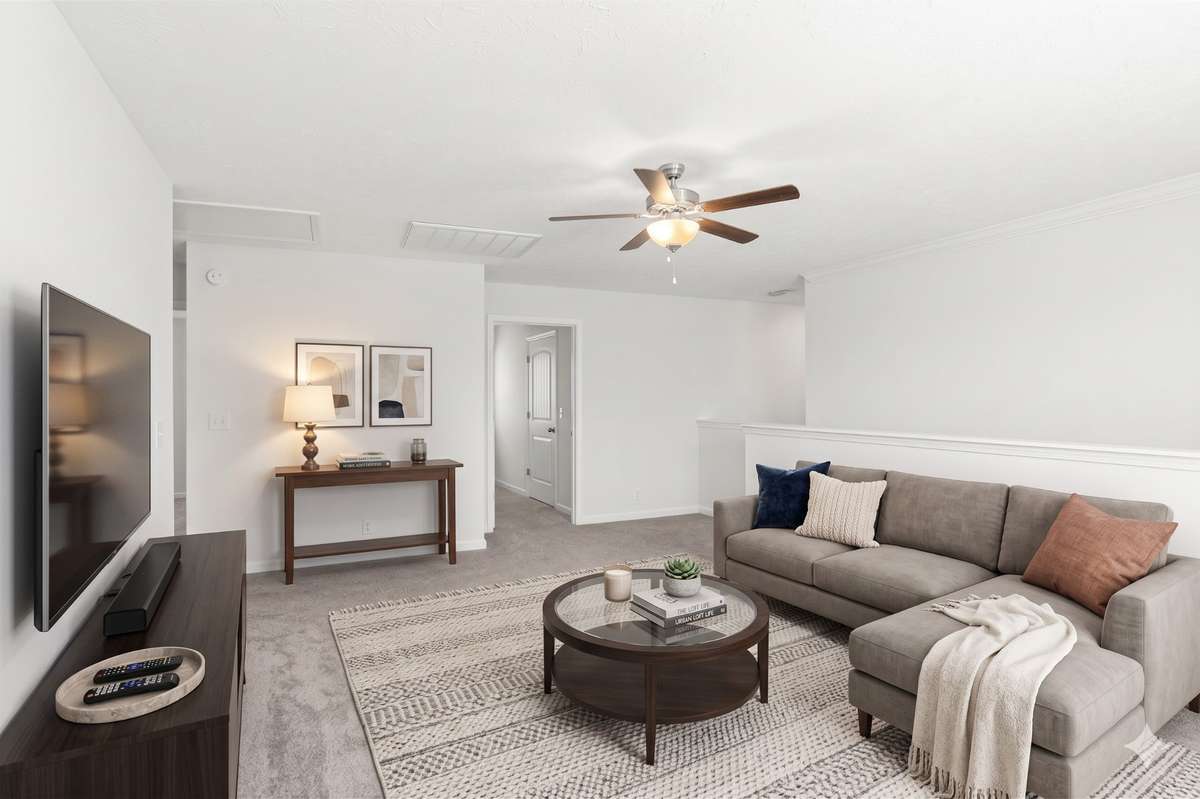 Cozy upstairs loft virtually staged