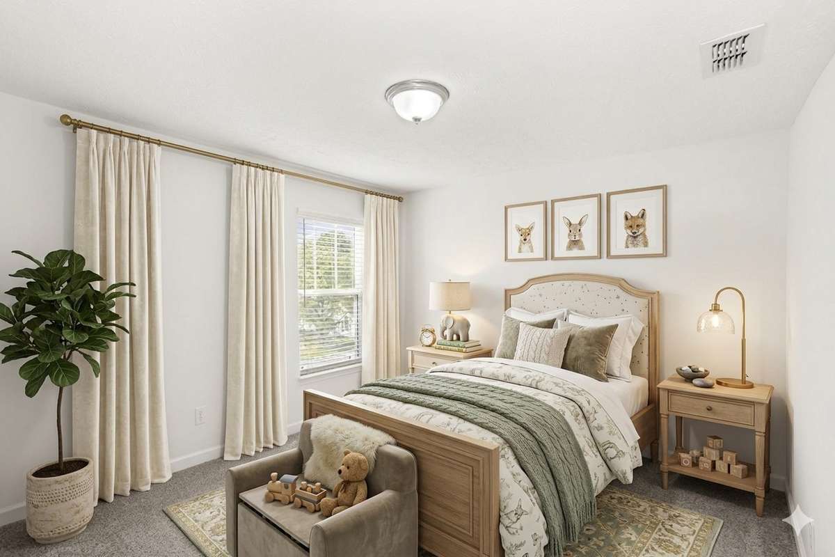 Virtually Staged room of upstairs bedroom