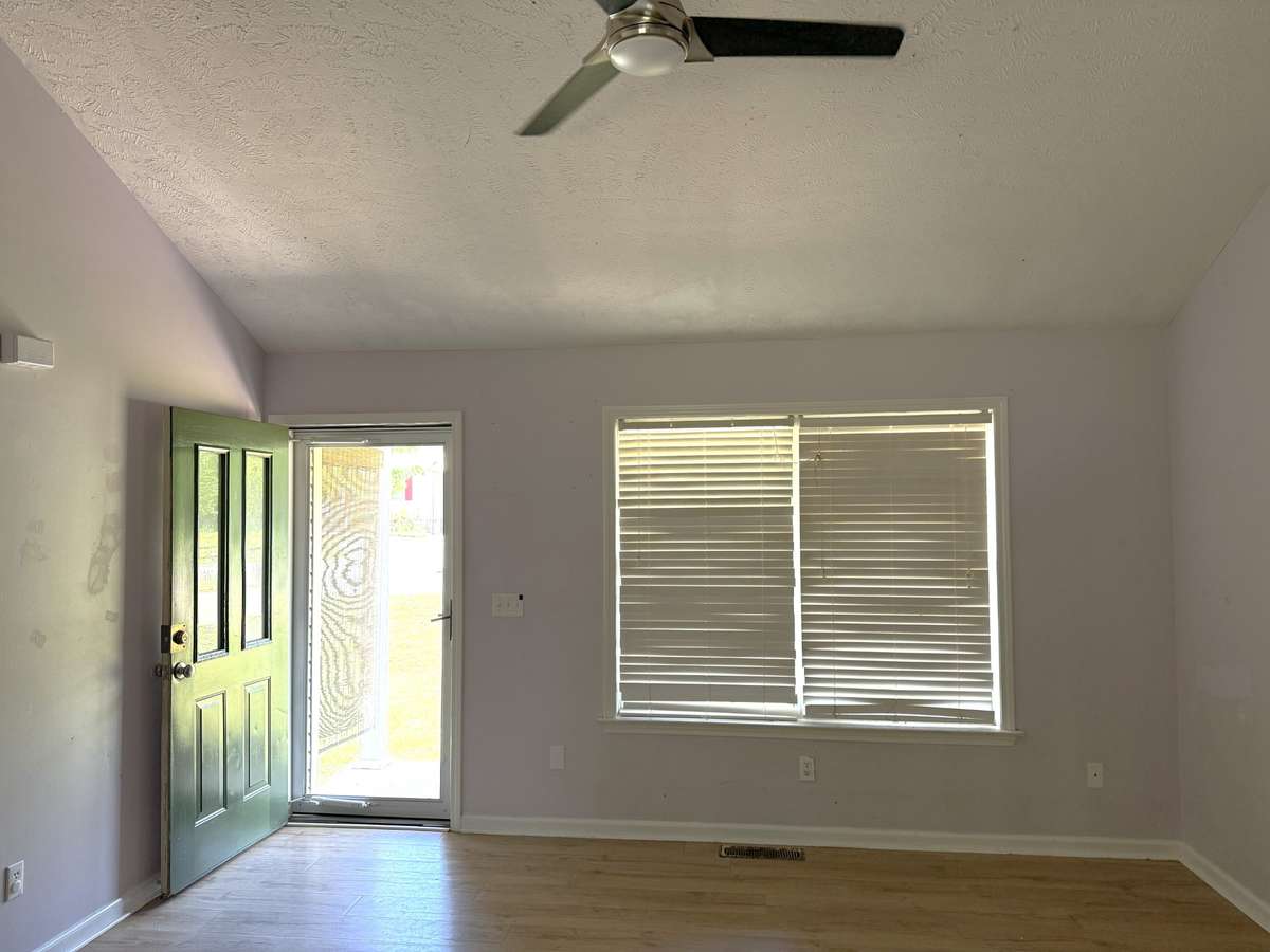 Living room with double windows.