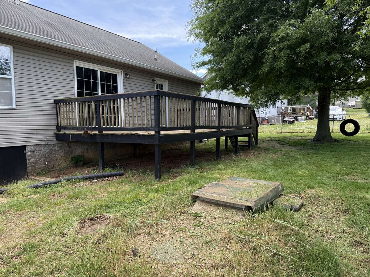 Deck just off dining area.