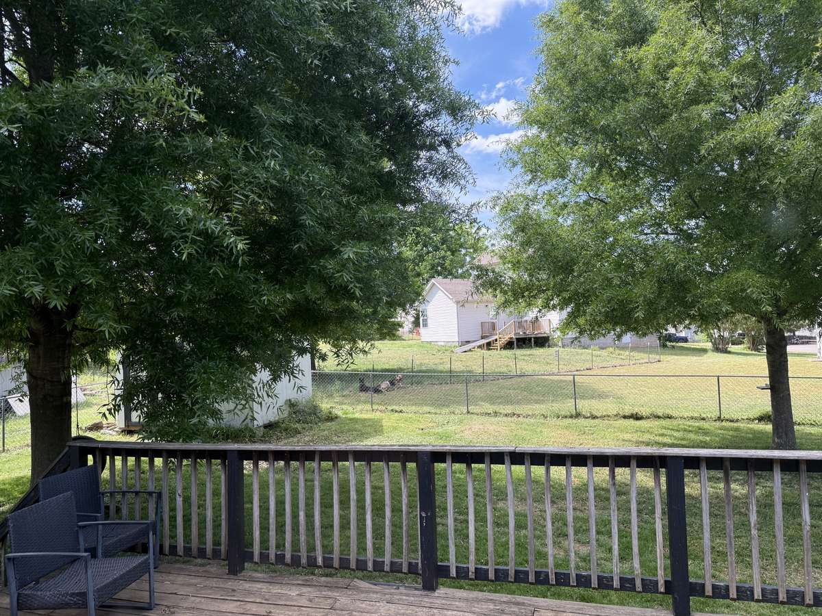 Back yard view from deck.