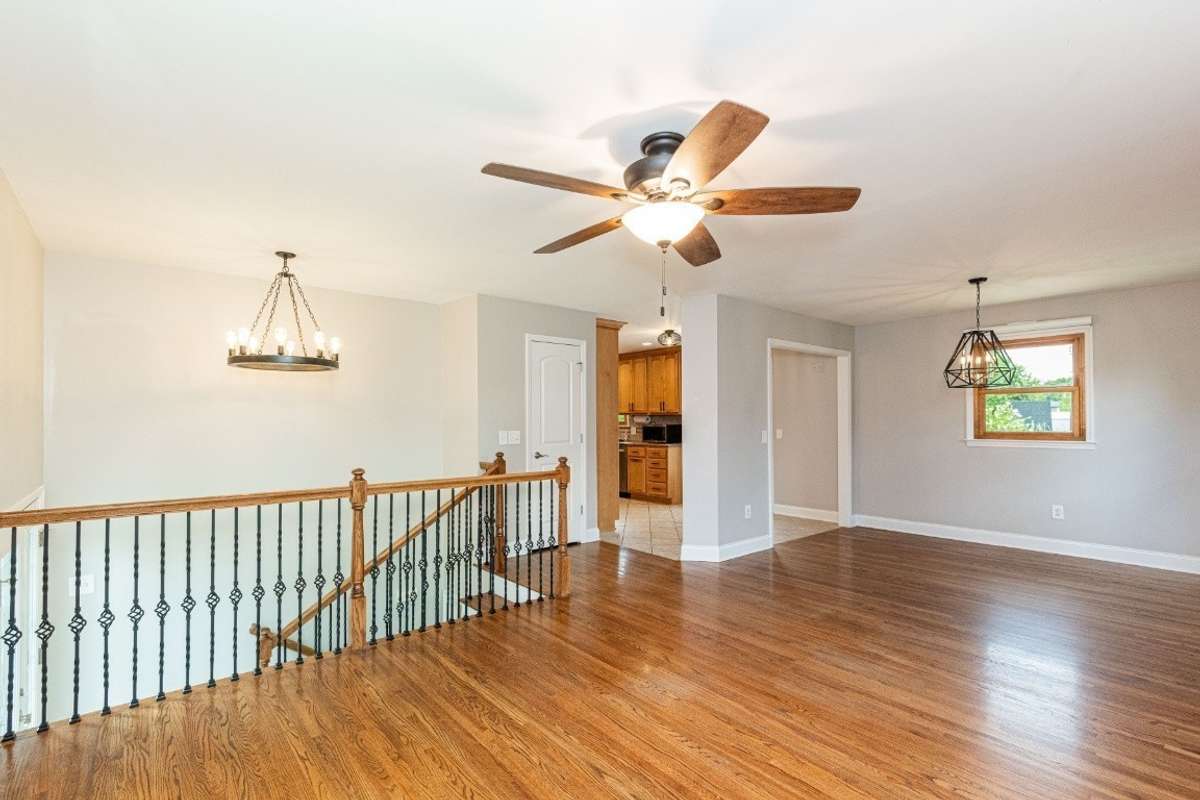 Living Rm Dining Combo with two entries to kitchen. Modern and spacious