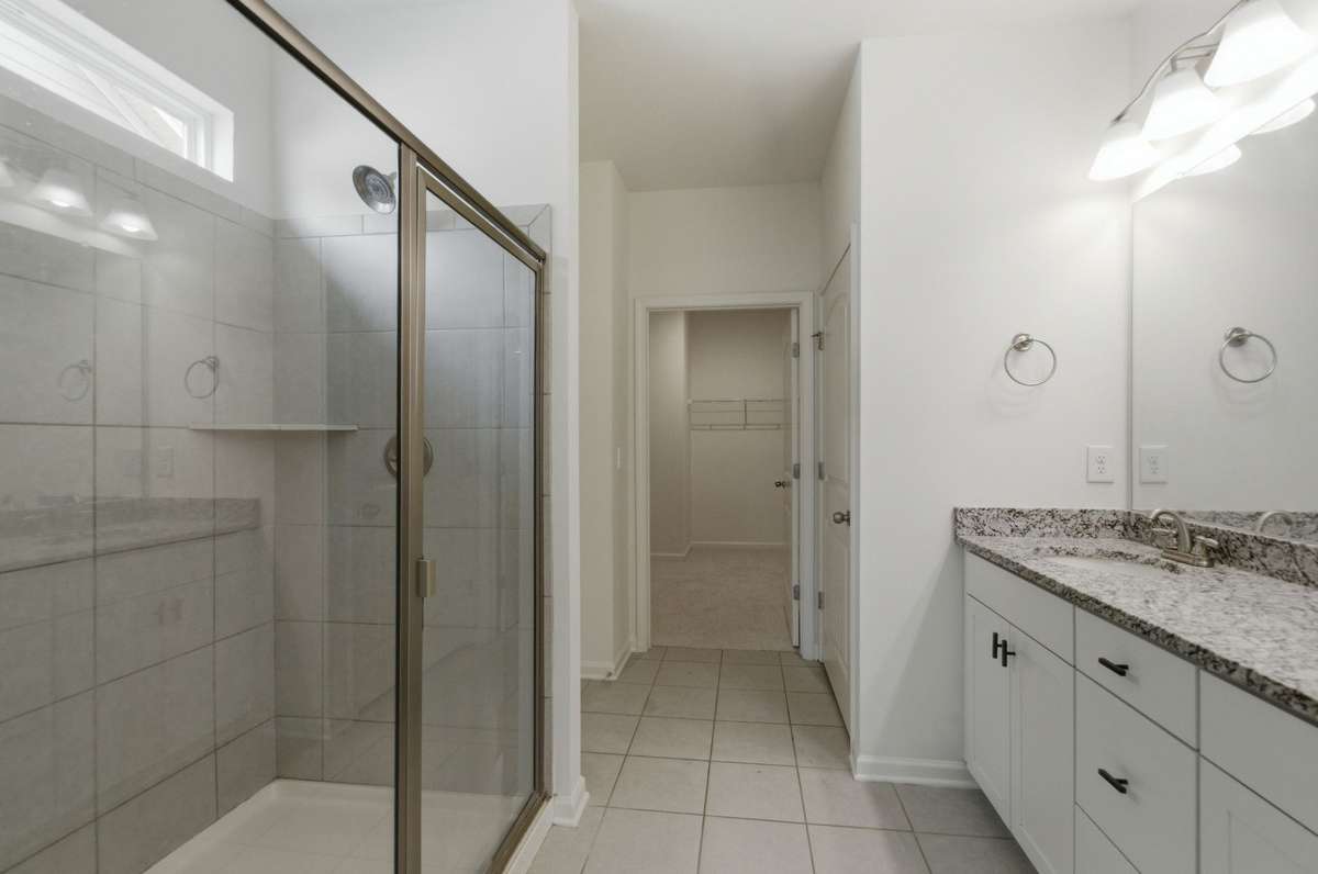 Large shower in primary bath.