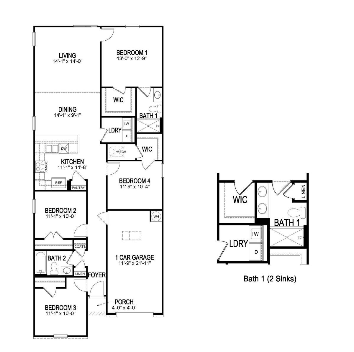 Cameron Floorplan
1502 Sqft 
4 Bed 2 Bath