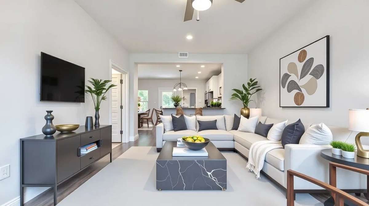Living Room, Virtually Staged to showcase layout