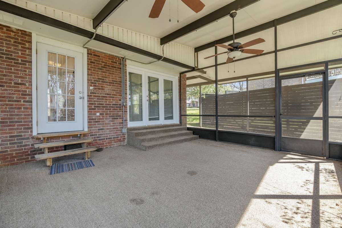 Large Screened In Porch With Double Ceiling Fans