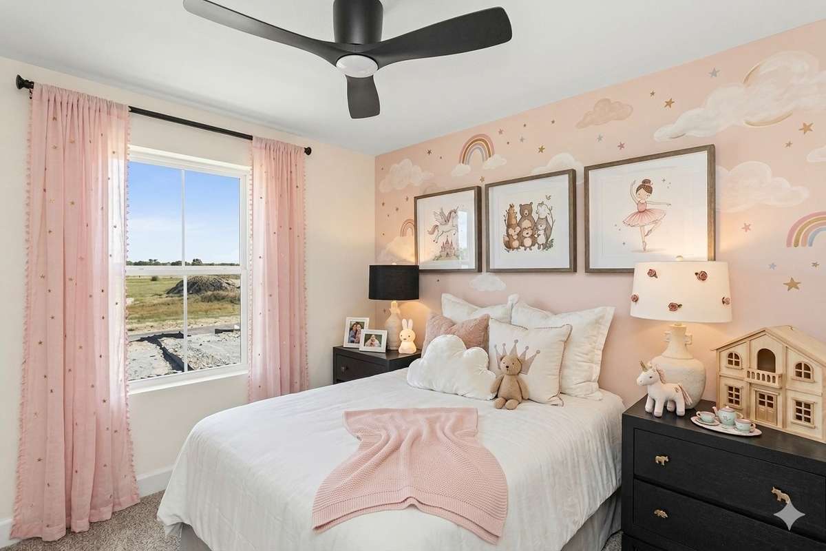 Welcome to The Crossings at Barton Village.  Picture of decorated model home.