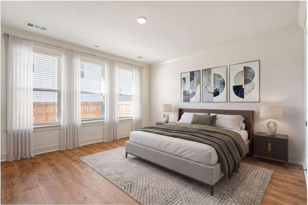 virtually staged primary bedroom