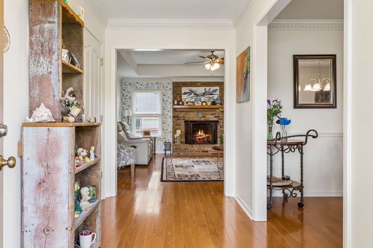 Foyer to greet your guests with hardwood flooring and trim work plus the whole house has been freshly painted!  2104 Red Mile Rd, Murfreesboro, TN 37127