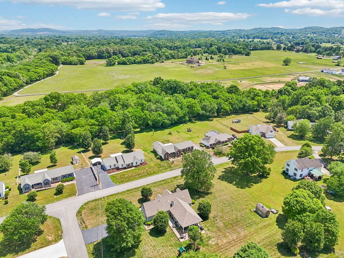 Home is in the center of the picture on the woods side!