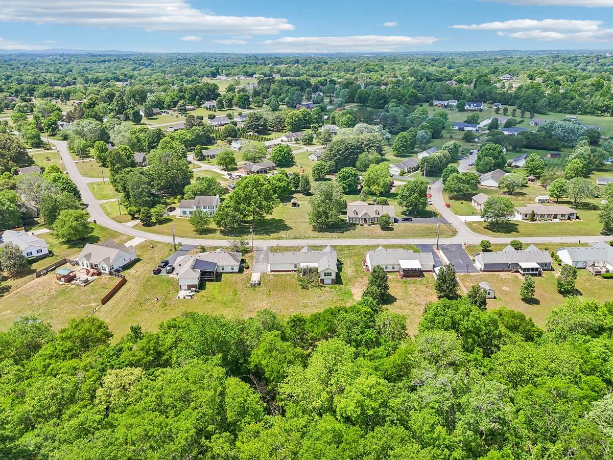 In this drone view, the back of the home is right in the center of the picture!