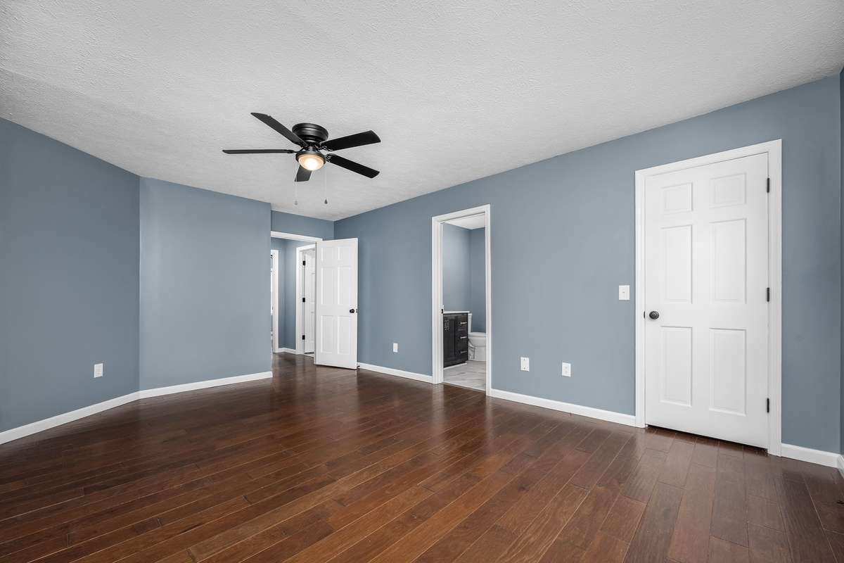 Fresh paint and engineered hardwood floors.