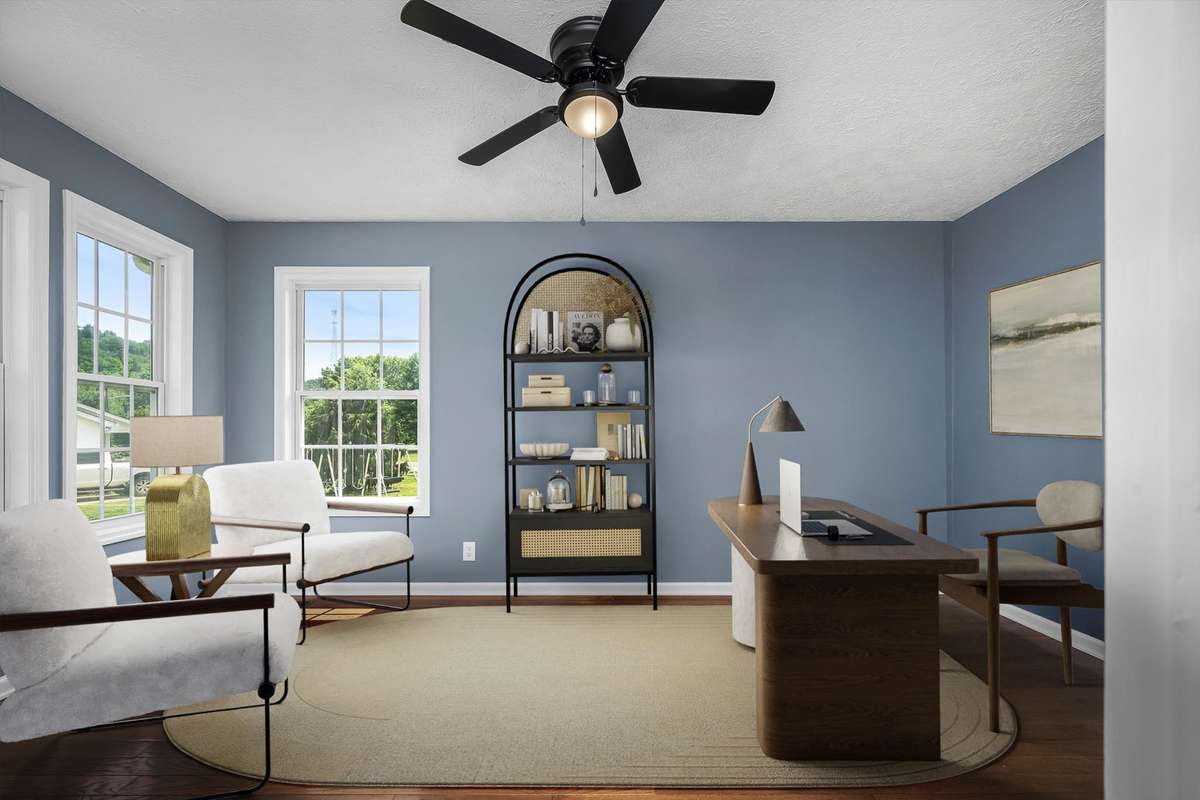 Example of the office virtually staged with furniture.