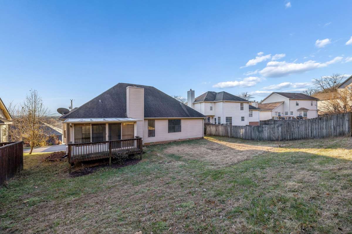 Backyard with views of rolling hills out the front