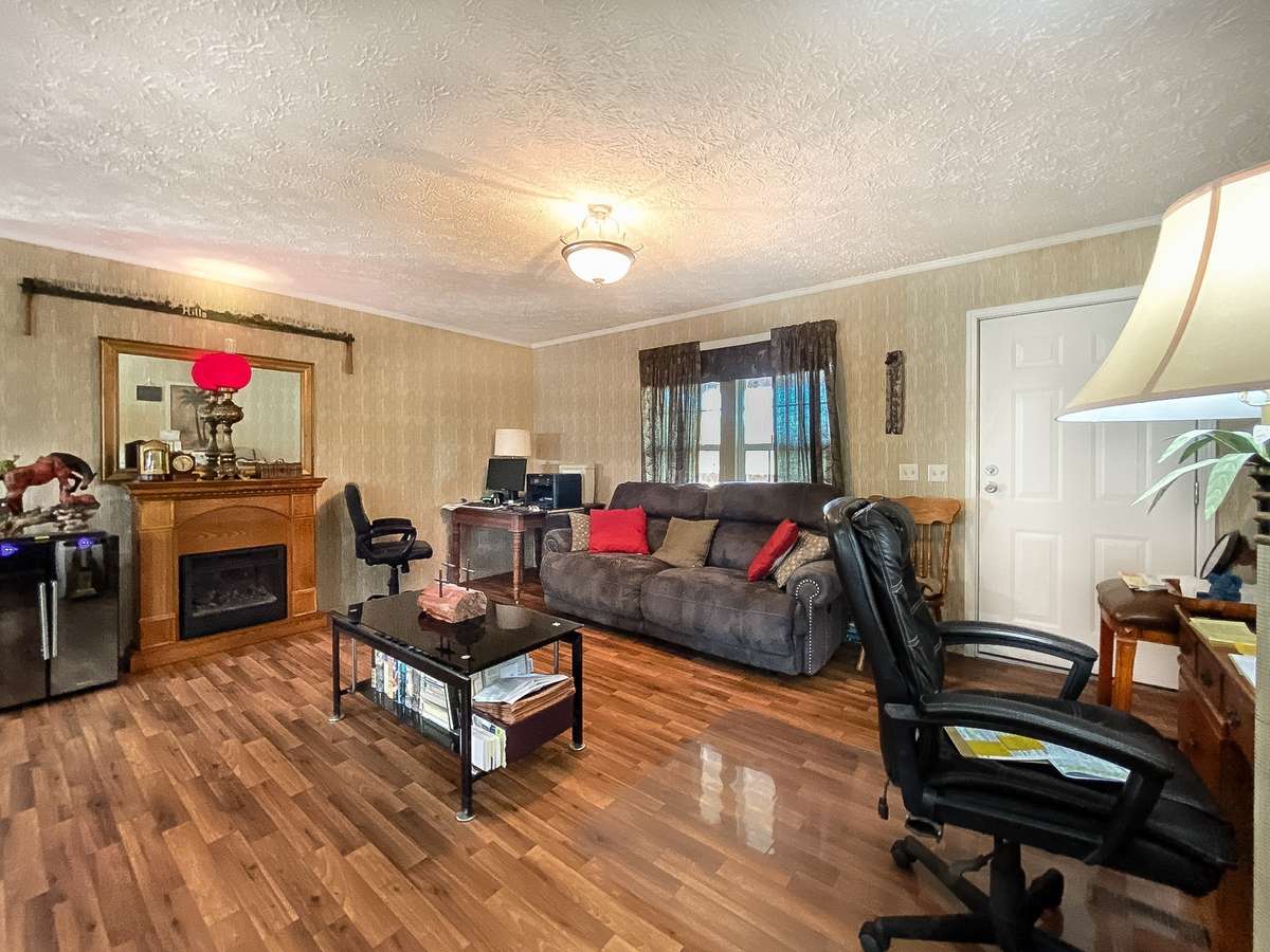 Living room with Fireplace and large open concept floor plan