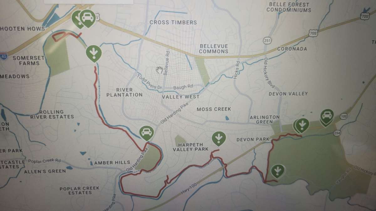 The home is under the hand. You can ride your bike about 6 blocks to the Harpeth River Greenway! Enjoy!!