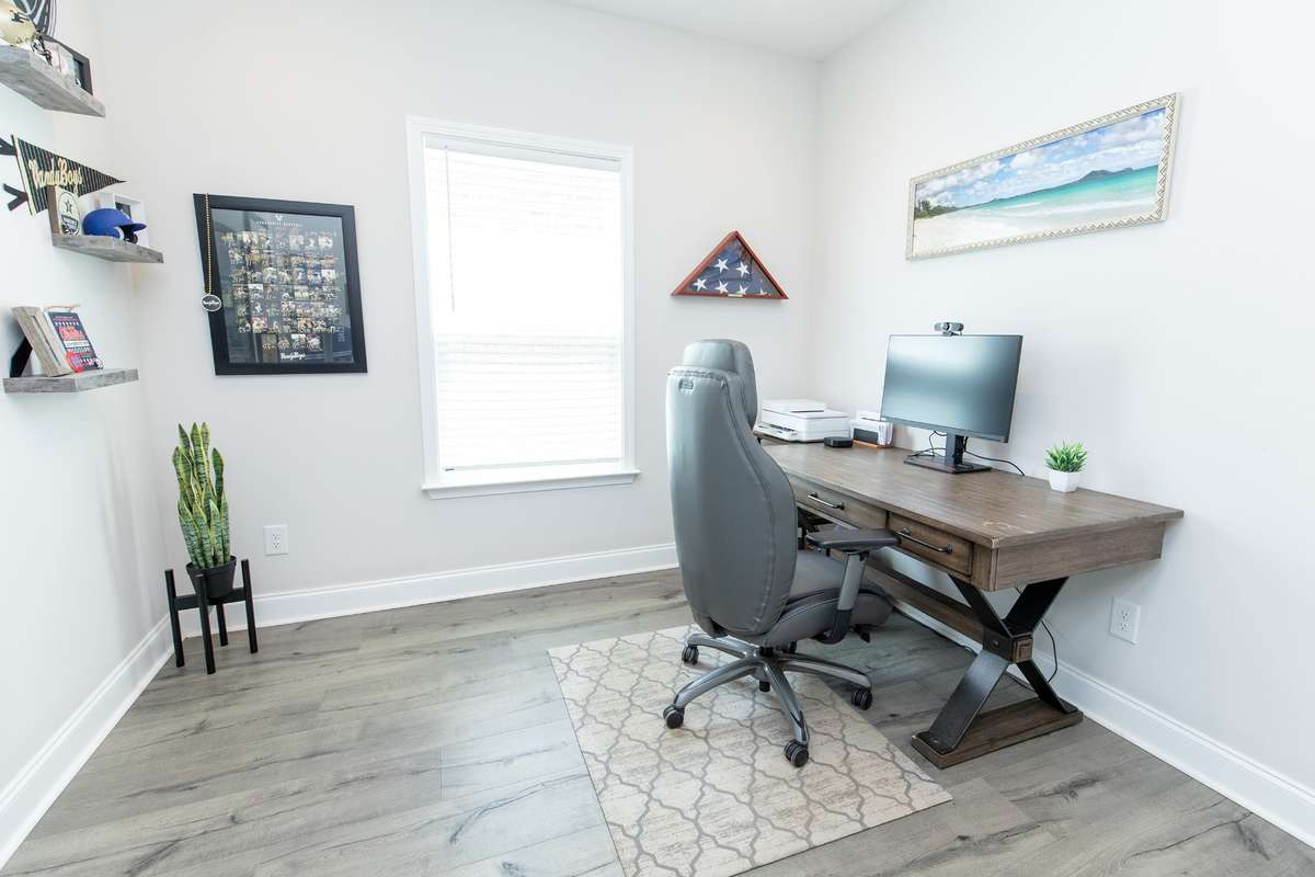 Flex room off kitchen is perfect for a dedicated office or for a dining room
