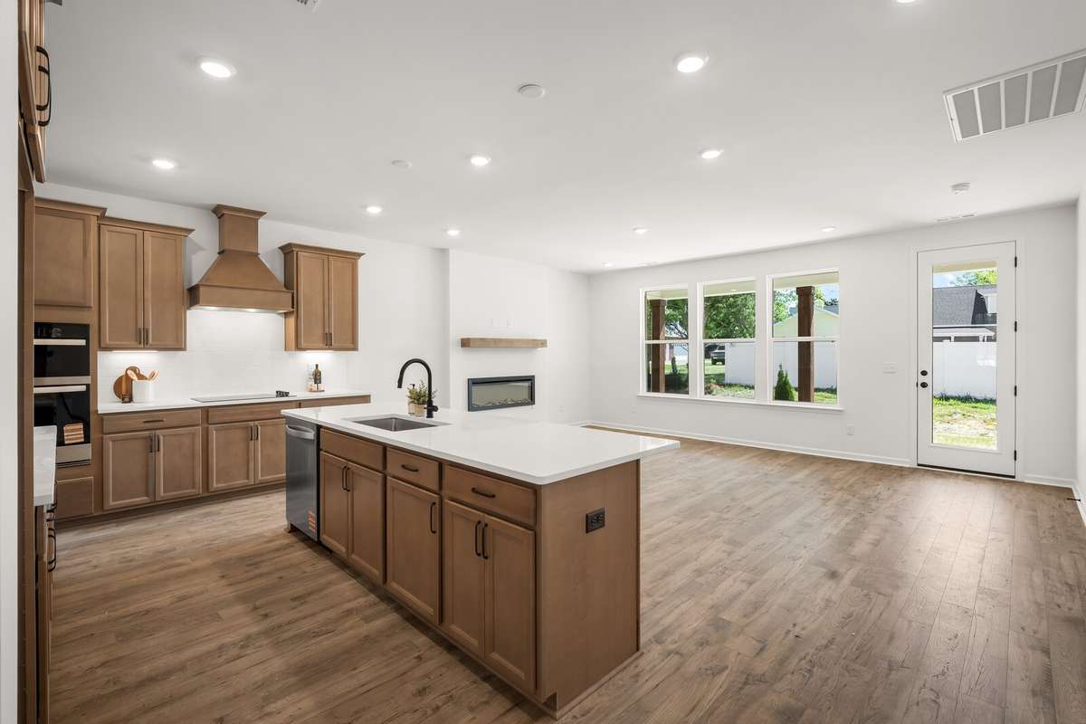 Kitchen and Family Room. Large kitchen island can fit 4-5 barstools!