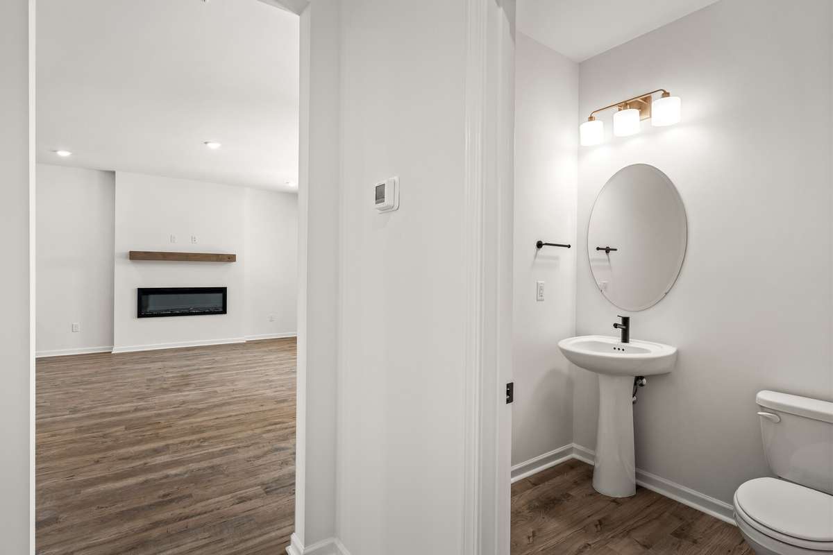 Powder room right off the main living area