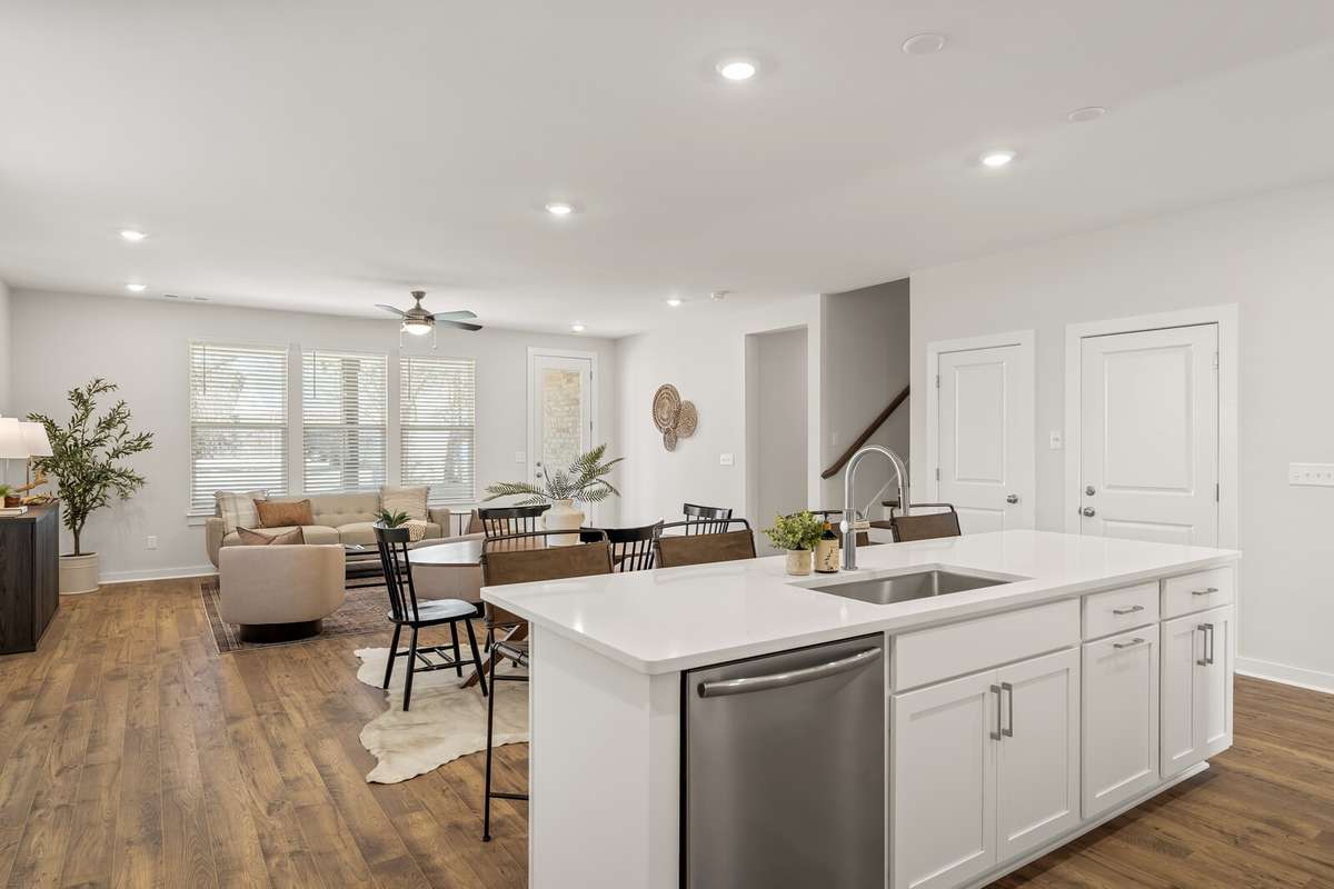Kitchen island with trash pull out.
*Photo of a previously built Chelsey