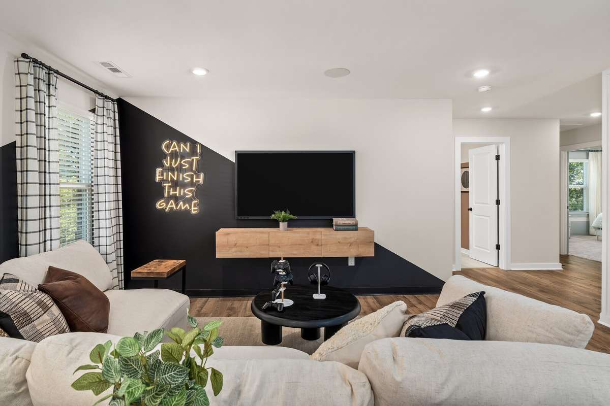 *Photo of our staged model home to show furniture and layout ideas