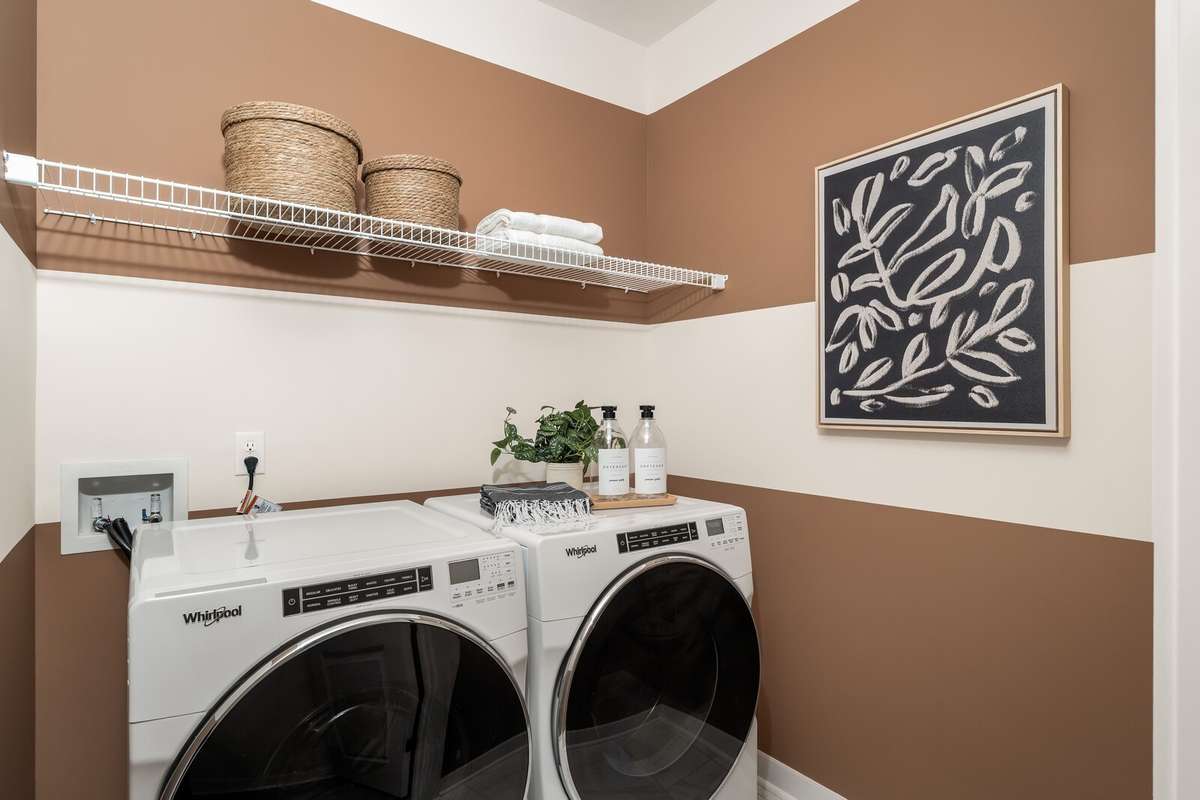 *Photo of our staged model home to show furniture and layout ideas